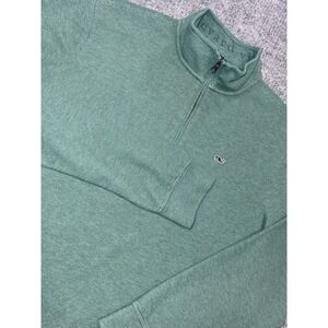 Vineyard Vines Men's XL Green 1/4 Zip Mock Neck Whale Logo Sweatshirt 1K003600